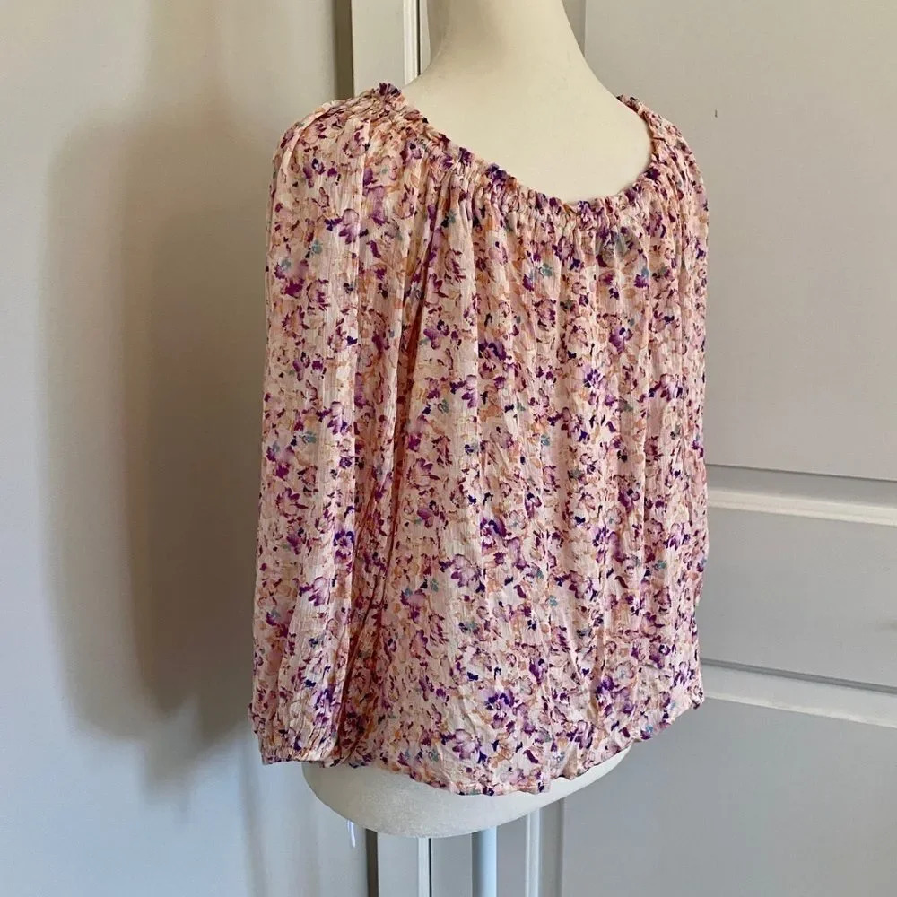 Azoe Floral Square Neck Tie Blouse - Picture 9 of 9